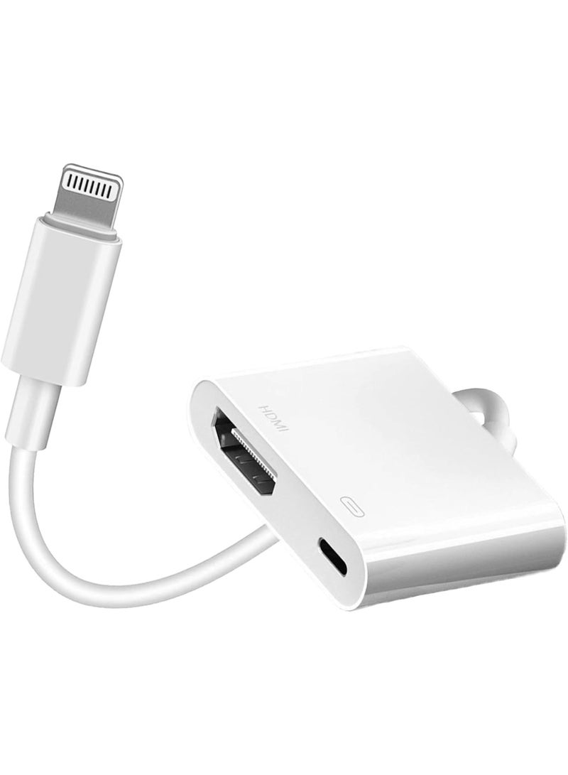 Lightning to HDMI HD Video Adapter with Charging Port, Compatible with iPhone 14/13/12/11/X/8/7/iPad, HDTV/Projector/Monitor... - Image 1